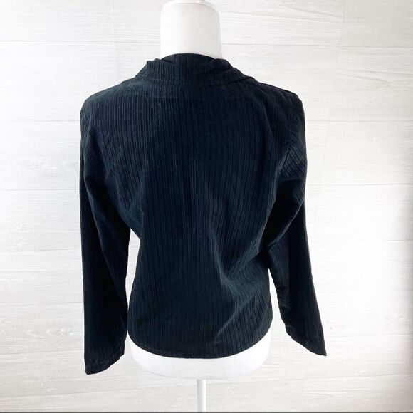 FLAX Velvet Striped Button Down Blazer Jacket - Picture 5 of 6